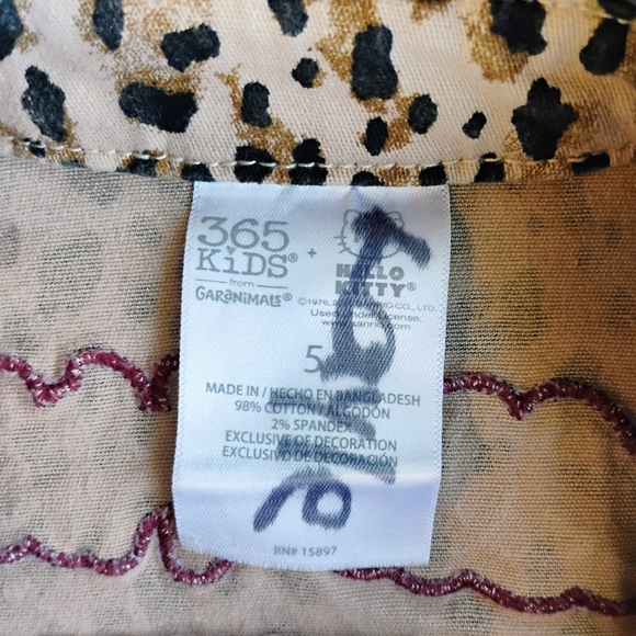 365 Kids Hello Kitty Leopard Print Lightweight Jacket Girls Size 5 - Picture 8 of 12